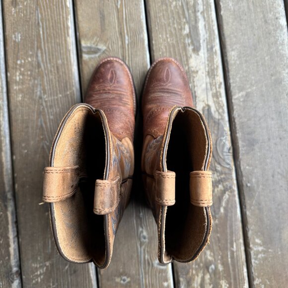 Ariat Heritage Stockman Brown and Tan Round Toe Stockman Cowboy Boot - Men's 7D - Picture 11 of 15